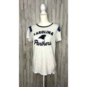 NFL‎ Women's Carolina Panthers T-Shirt White Size Large Team Spirit Casual
